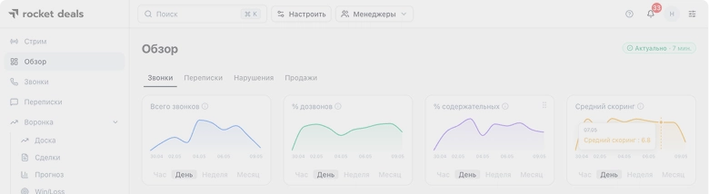 Интерфейс Rocket.Deals